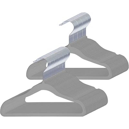 GoodtoU Kids Velvet Hangers 50 Pack, Non Slip Baby Hangers for Closet Children's Clothes Hangers Felt Clothes Hanger for Infant/Toddler (Grey 50Pack)