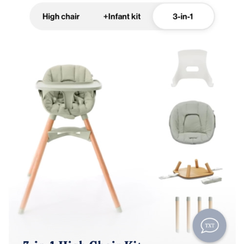 The Chair  / 3-in-1 High Chair Kit / Sage