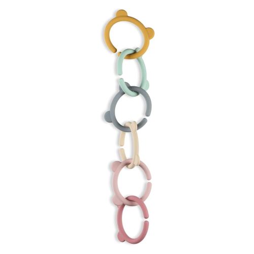 Silicone Teether Links, Teething Ring Links for Babies, Baby Teething Linking - Easy to Holder and Soothe Sore Gums