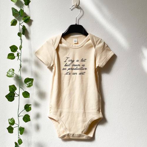 I Cry A Lot But Mom Is So Productive Onesie®, It's An Art Bodysuit, I Cry A Lot Bodysuit, Baby Shower Gift