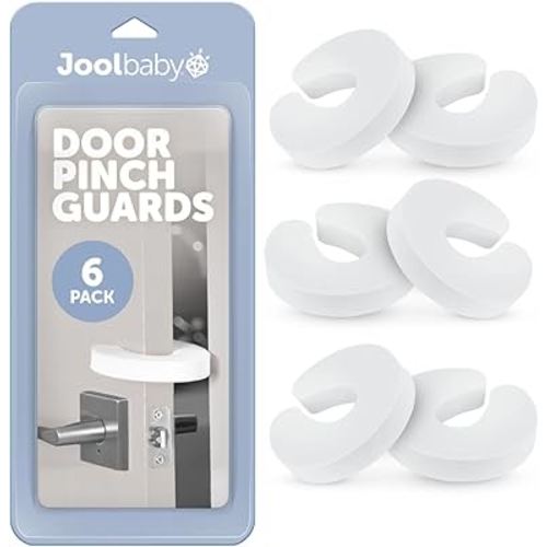 Door Pinch Guards (6 Pack) Baby Proof Doors Extra Soft Foam, Sleek Design, Child Safety, Baby Safety Finger Protectors - Jool Baby
