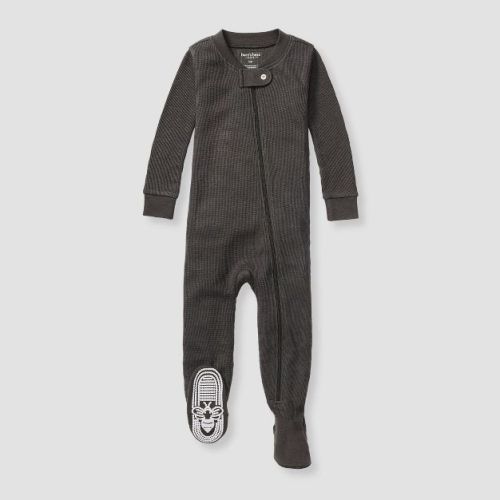 Burt's Bees Baby® Baby Boys' Snug Fit Lyocell Thermal Solid Footed Pajama - Black 6-9m