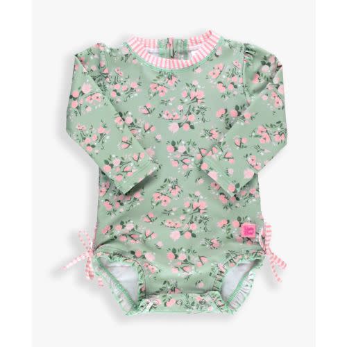 Floral Long Sleeve One Piece Rash Guard