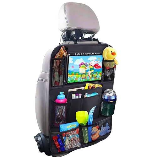 10 Pocket Car Backseat Organizer with Large Storage Pockets, Car Seat Organizer for Kids Toys, Travel Essentials, Universal Fit for SUVs, Minivans, Sedans, Durable and Adjustable Straps