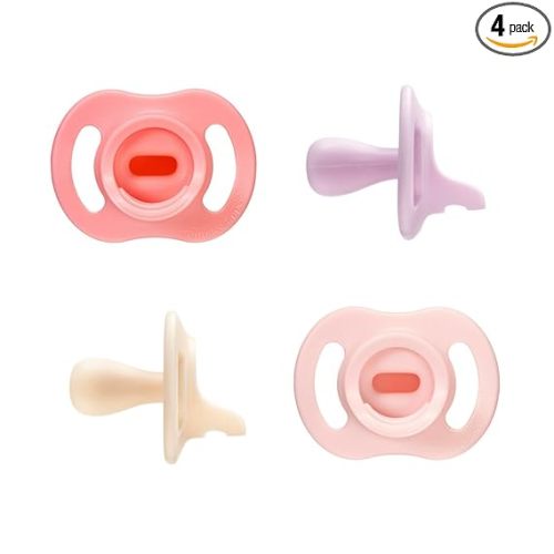 Tommee Tippee Ultra-Light StayPut Pacifier, One-Piece Silicone Design, 0-6m, 4 Pack