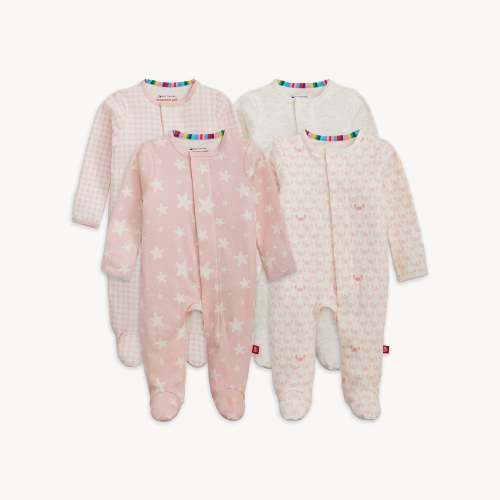 Magnetic Me Magnetic 4-Pack Footie - 0-3M (21.5-23”)