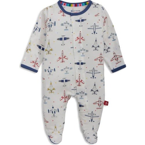 Just Plane Fun Magnetic Footie, 0-3M