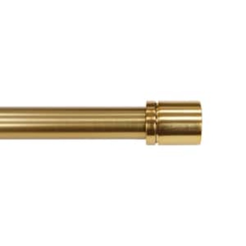 72 in. - 144 in. Telescoping 1 in Single Rod Deco Bracket Kit in Gold with Elevated Cap Finial