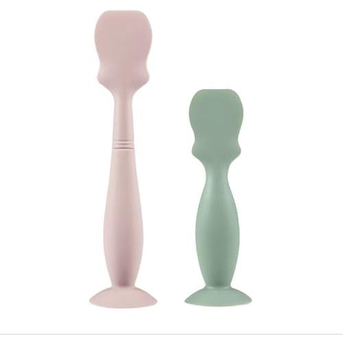 PandaEar 2 Pack Diaper Cream Spatula Applicator, Silicone Butt Spatula Baby Bum Brush, Diaper Cream Brushes for Babies Infants Newborn (Large Green, Small Pink)
