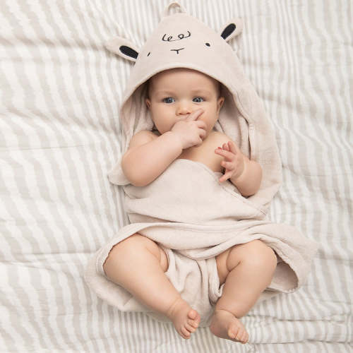Little Lamb Hooded Towel with Washclothes Set (4 pcs)