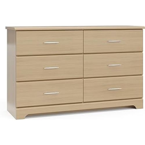 Storkcraft Brookside 6-Drawer Dresser (Driftwood) – GREENGUARD Gold Certified, Nursery & Kids Storage, Nursery Essentials, Kids Room Storage, Durable Bedroom Dresser