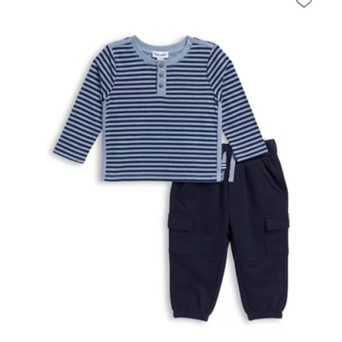 Splendid Boys' Curious Striped Henley Top & Jogger Pants Set