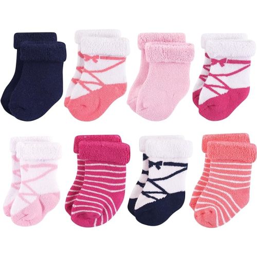 Hudson Baby Baby Girls' Cotton Rich Newborn and Terry Socks