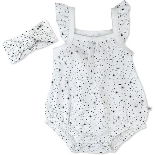HonestBaby Multipack Short Romper Sets and Dresses 100% Organic Cotton for Infant Baby and Toddler Boys, Girls, Unisex