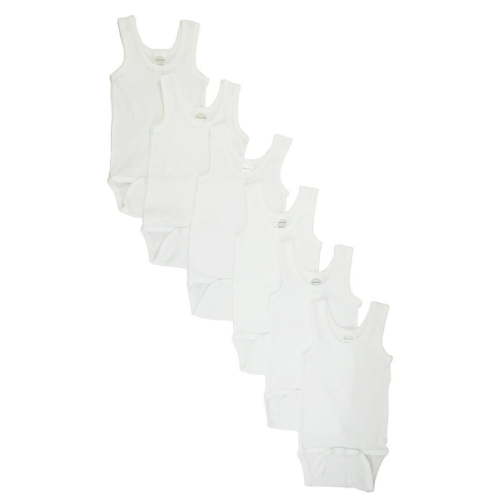White Tank Top Onezie 6 Pack