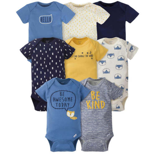 Gerber® 8-pack Baby Boys&#39; Fox Short Sleeve Onesies® Bodysuits