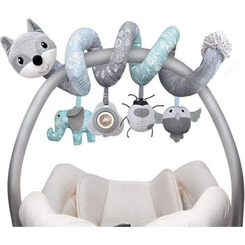 Car Seat Toys for Babies 0-6 Months Boys Girls Newborn Toys Stroller Toy, Carseat Toys Hanging Baby Infant Toy 0-3 Months for Carseat Stroller Crib with Music Rattle, Baby Gift for 0 3 6 9 12 Months