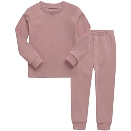 VAENAIT BABY 12M-12Y Kids Boys Girls Toddler Solid Cotton Daily Pajamas Pyjamas Sleepwear Set Basic