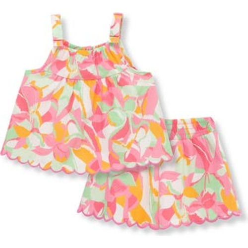 Floral Scalloped Tank & Shorts Set, 18M