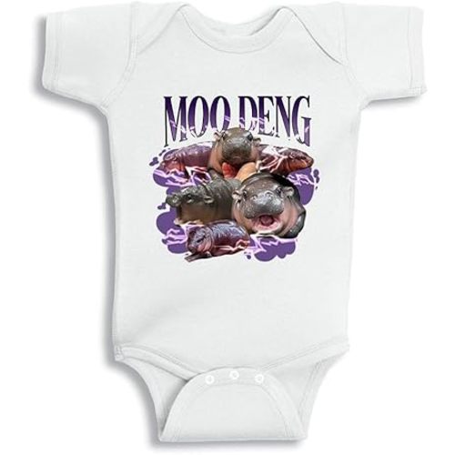 TATY Kids Moo Deng Photo Collage Baby Infant Bodysuit