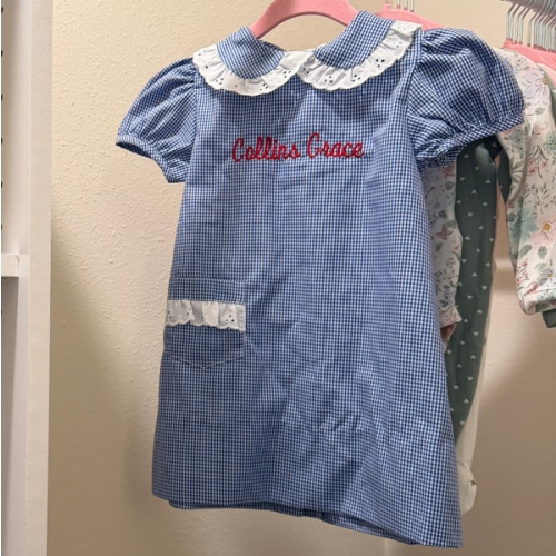 1956 Pocket Dress - River Royal Minigingham