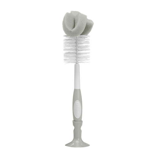 Dr. Brown's Baby Bottle Cleaning Brush with Sponge, Scrubber and Nipple Cleaner, Grey 1 Pack