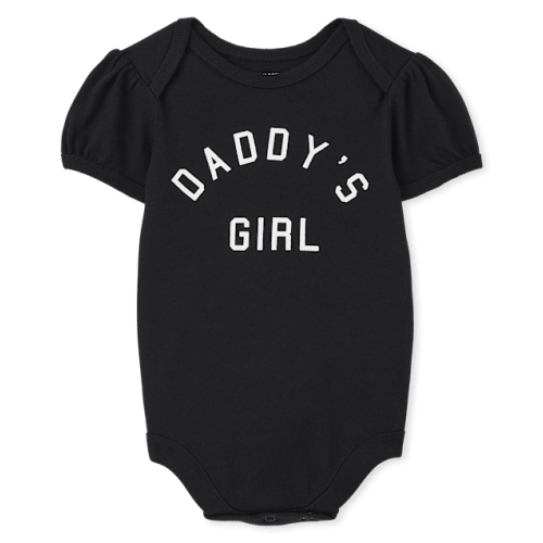 Baby Girls Matching Family Daddy's Girl Graphic Bodysuit - Black