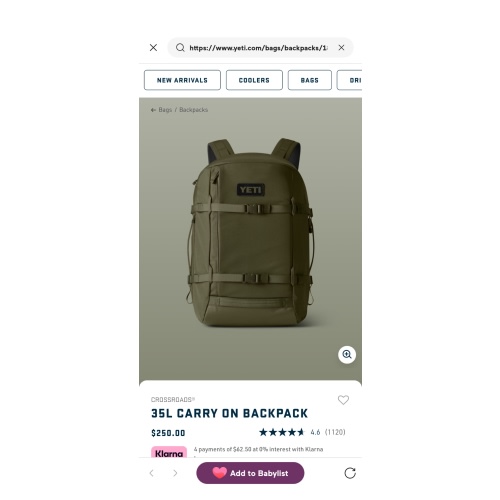 Crossroads® 35L Carry On Backpack