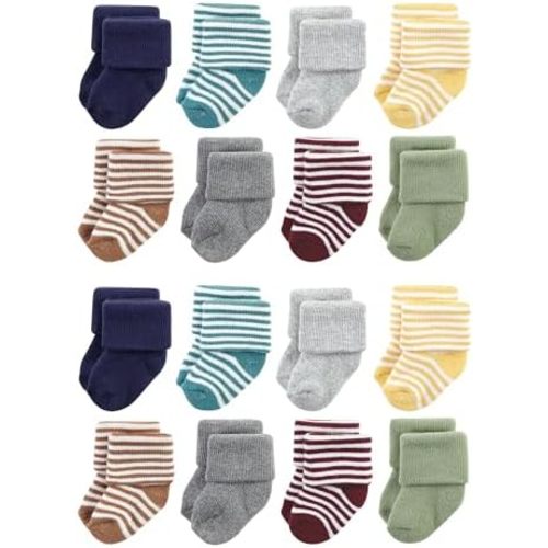 Hudson Baby Unisex Cotton Rich Baby Terry Socks 16-Pack