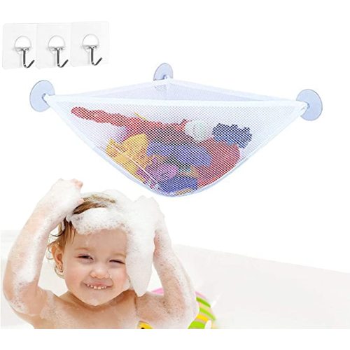 Bath Toy Storage Bath Toy Holder With 3 Strong Suction Cups - Bathtub Toys Net Holder Organizer - Corner Shower Caddy Bag For Kids And Toddlers - Bathroom Hanging Mesh Basket For Baby Boys And Girls