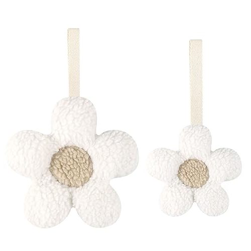 Baby Daisy Pacifier Holder,Light and Soft Dummy Holder Handmade 2 Pack, Decor for Nursing Kids Room