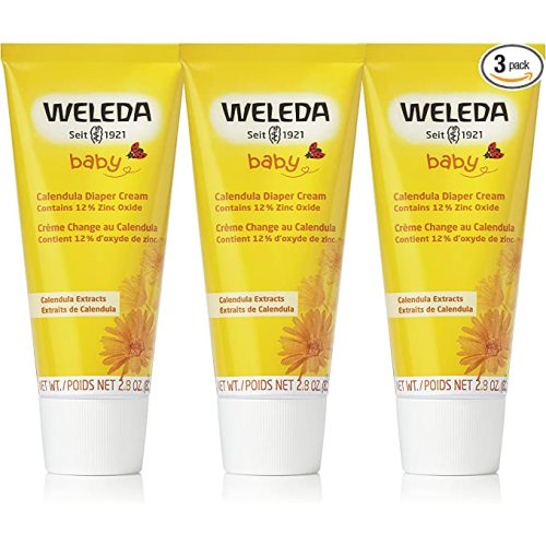 Weleda Baby Calendula Diaper Cream, 2.8 Fluid Ounce (Pack of 3), Plant Rich Protection with Calendula, Chamomile, Sweet Almond Oil, Lanolin and Zinc Oxide - 2.8 Fl Oz (Pack of 3)