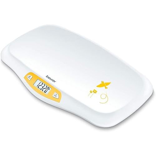Beurer BY80 Digital Baby Scale, Infant Scale for Weighing in Pounds, Ounces, or Kilograms up to 44 lbs with Hold Function, Pet Scale for Cats and Dogs