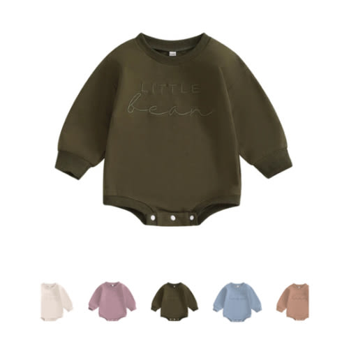 LITTLE BEAN Embroidered Long-Sleeve - Hazel & Bo