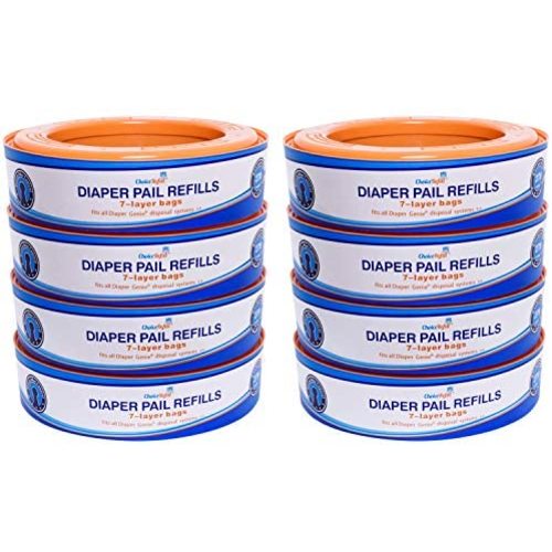 ChoiceRefill Compatible with Diaper Genie Pails, 8-Pack, 2160 count