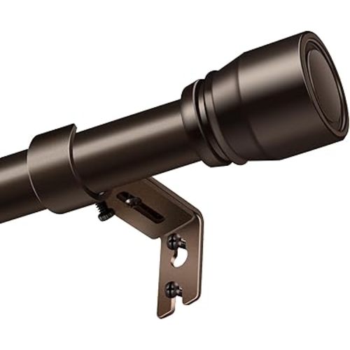 1” Diameter brown curtain rod Itself is 30 to 144 inch. 1 Pack Fits 30-142 inch, 66 to 120 inch Windows with Heavy Duty Adjustable brown curtain rods Splicing Metal Extra Long Curtain Rod