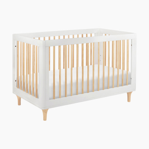 babyletto Lolly 3-in-1 Convertible Crib with Toddler Bed Conversion Kit - White/Natural