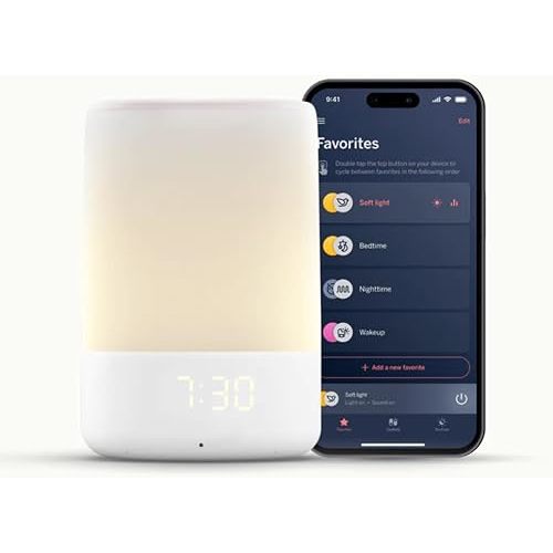 Nanit Sound and Light Smart Baby Night Light and Sound Machine | Audio Monitor | Cry Detection Alert Feature | OK to Wake Alarm Clock for Kids | Temp & Humidity Tracking | Rechargeable Battery | WiFi
