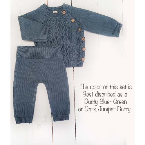 2-piece knitted Sasha Set – Olive and Cradle
