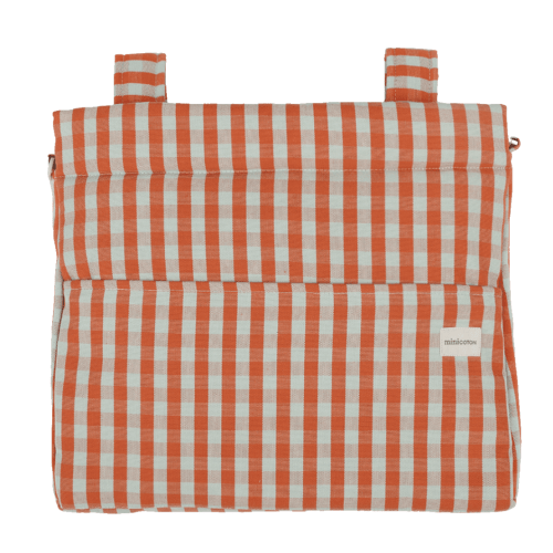 Minicoton Icon Stroller Bag - Coral + Aqua