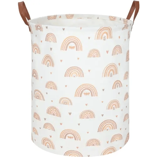 Boho Rainbow Laundry Hamper,Girls Laundry Hamper,Waterproof foldable canvas laundry basket,Baby Nursery Hamper,Gift Basket,Room Decor(Rainbow)