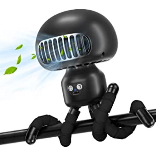 TAECCL Stroller Fan Clip On Fan for Baby Stroller, Bladeless Portable Fan 90° Oscillating, 4000mAh Small Fan USB Rechargeable Fan, Battery Operated Personal Fan for Car Seat, Crib, Bed, Travel, Beach
