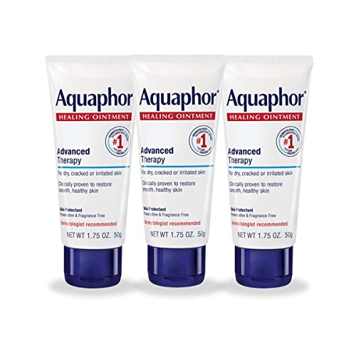 Aquaphor Healing Ointment - Travel Size Protectant for Cracked Skin - Dry Hands, Heels, Elbows, Lips, Packaging May Vary, 1.75 Ounce (Pack of 3)