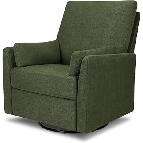 Carter's by DaVinci Ethan Swivel Recliner in Performance Forest Green Linen, GREENGUARD Gold & CertiPUR-US® Certified