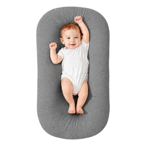 Infant Support Cushion for Newborn, Portable Tummy Time Mat | With Removable Grey Cover, Soft Breathable, Lightweight for Home and Travel, Supervised Use Only, Baby Essentials Gift