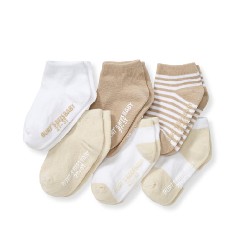 Solid & Stripes Organic Cotton Baby Ankle Socks 6 Pack - Heather Grey