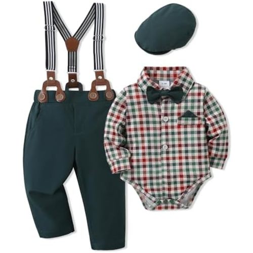 SANMIO Baby Boy Clothes 0-24M Baby Boy Suits 4pcs Baby Boys Baptism Easter Outfits Baby Christmas Clothes (3-6 months)