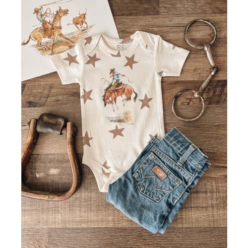Blowin' Up Stars Bodysuit (Baby) - Truffle Stars