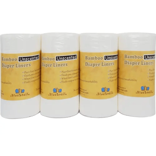 Rayon Unscent Diaper Liners- Fragance Free and Chlorine Free(4PK) 400 Count by BlueSnail(White)