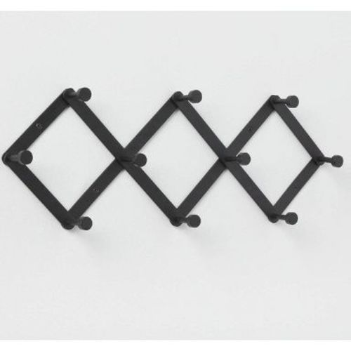 Accordian 10 Hooks Rail Matte Black - Brightroom™: Wall Mounted Aluminum Hat & Coat Rack, Powder-Coated Finish